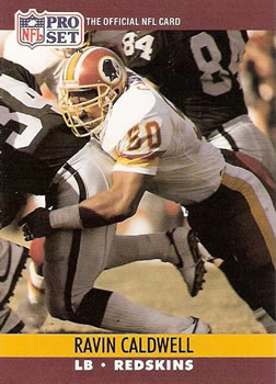 Ravin Caldwell Washington Redskins 1990 Pro set NFL Rookie Card #662